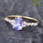Pattiring Pear Shaped Tanzanite Yellow Gold Engagement Ring