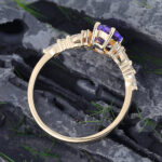 Pattiring Pear Shaped Tanzanite Yellow Gold Engagement Ring