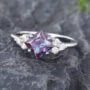Pattiring Princess Cut Alexandrite White Gold Engagement Ring -4