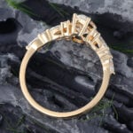 Pattiring Pear Shaped C&C Moissanite Solid Gold Marquise cut Diamond Engagement Ring 4