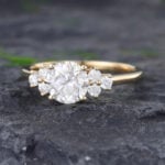 Pattiring Unique C&C Moissanite Solid Gold Dainty Diamond Engagement Ring 5