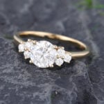 Pattiring Unique C&C Moissanite Solid Gold Dainty Diamond Engagement Ring 3