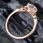 Pattiring Unique C&C Moissanite Rose Gold Milgrain Diamond Engagement Ring 2