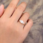 Pattiring Unique C&C Moissanite Solid Gold Dainty Diamond Engagement Ring 1