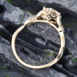 Pattiring Unique C&C Moissanite Solid Gold Milgrain Two Tone Diamond Engagement Ring 2
