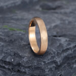 Pattiring 5MM Wide Rose Gold Solid Gold Brushed Wedding Ring 2