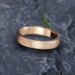 Pattiring 5MM Wide Rose Gold Solid Gold Brushed Wedding Ring 3