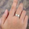 Pattiring 5MM Wide White Gold Solid Gold Brushed Wedding Ring 1