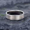 Pattiring 5MM Wide White Gold Solid Gold Brushed Wedding Ring
