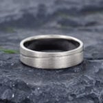 Pattiring 5MM Wide White Gold Solid Gold Brushed Wedding Ring