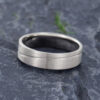 Pattiring 5MM Wide White Gold Solid Gold Brushed Wedding Ring 3