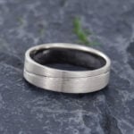Pattiring 5MM Wide White Gold Solid Gold Brushed Wedding Ring 3