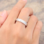 Pattiring 5MM Wide White Gold Two Tone Ring Hammered Effect Wedding Ring 2
