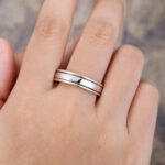 Pattiring 6MM Wide White Gold Two-Tone Ring Wedding Ring 1