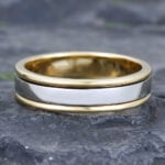 Pattiring 6MM Wide White Gold Two-Tone Ring Wedding Ring