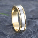 Pattiring 6MM Wide White Gold Two-Tone Ring Wedding Ring 2
