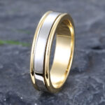 Pattiring 6MM Wide White Gold Two-Tone Ring Wedding Ring 3