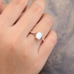 Pattiring Emerald Cut C&C Moissanite Rose Gold Baguette cut Diamond Engagement Ring 1