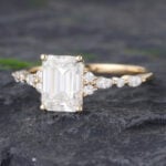 Pattiring Emerald Cut C&C Moissanite Solid Gold Marquise cut Diamond Engagement Ring 1