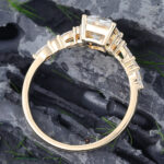 Pattiring Emerald Cut C&C Moissanite Solid Gold Marquise cut Diamond Engagement Ring 4