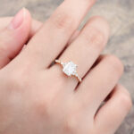 Pattiring Emerald Cut C&C Moissanite Solid Gold Marquise cut Diamond Engagement Ring 5