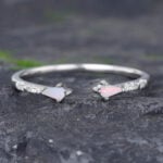 Pattiring Kite Cut Opal White Gold Open Wedding Band