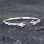 Pattiring Kite Cut Opal White Gold Open Wedding Band