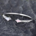 Pattiring Kite Cut Opal White Gold Open Wedding Band