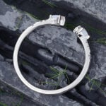 Pattiring Kite Cut Opal White Gold Open Wedding Band
