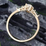 Pattiring Marquise Cut 1 Carat Moissanite Solid Gold Teal Sapphire Engagement Ring 4