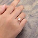 Pattiring Oval Cut 1.37 Carat Moissanite Rose Gold Leaf Engagement Ring 5