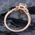 Pattiring Oval Cut C&C Moissanite Rose Gold Diamond Filigree Engagement Ring 5