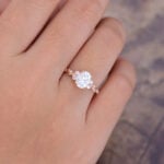 Pattiring Oval Cut C&C Moissanite Rose Gold Diamond Filigree Engagement Ring 2