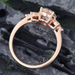 Pattiring Oval Cut C&C Moissanite Rose Gold Marquise Cut Diamond Cluster Engagement Ring 5