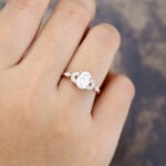 Pattiring Oval Cut C&C Moissanite Rose Gold Marquise Cut Diamond Engagement Ring 1