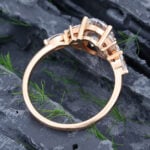 Pattiring Oval Cut C&C Moissanite Rose Gold Marquise Cut Diamond Engagement Ring 5