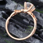 Pattiring Oval Cut C&C Moissanite Rose Gold Twig Diamond Engagement Ring 2