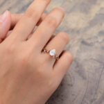 Pattiring Pear Shaped 1.2 Carat Moissanite Rose Gold Leaf Engagement Ring 5