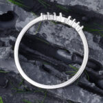 Pattiring Pear Shaped Black Onyx White Gold Curved Wedding Band