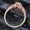 Pattiring Pear Shaped C&C Moissanite Rose Gold Diamond Cluster Engagement Ring 4