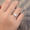 Pattiring Pear Shaped C&C Moissanite Rose Gold Diamond Cluster Engagement Ring 5