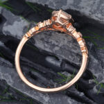 Pattiring Pear Shaped C&C Moissanite Rose Gold Vintage Diamond Engagement Ring 5