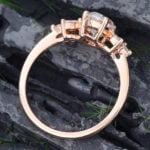 Pattiring Pear Shaped Moissanite Rose Gold Marquise Cut Diamond Engagement Ring 5