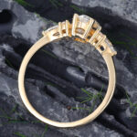 Pattiring Pear Shaped Moissanite Solid Gold Diamond Engagement Ring 4