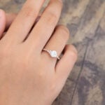 Pattiring Unique 1 Carat Moissanite Promise Ring Rose Gold 2