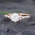 Pattiring Unique 1 Carat Moissanite Promise Ring Rose Gold 3