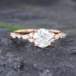 Pattiring Unique 1 Carat Moissanite Promise Ring Rose Gold 4