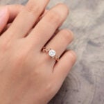 Pattiring Unique 1 Carat Moissanite Rose Gold Leaf Engagement Ring 5