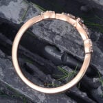 Pattiring Unique Alexandrite Rose Gold Moonstone Curved Wedding Band