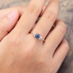 Pattiring Unique Alexandrite Yellow Gold Cluster Engagement Ring